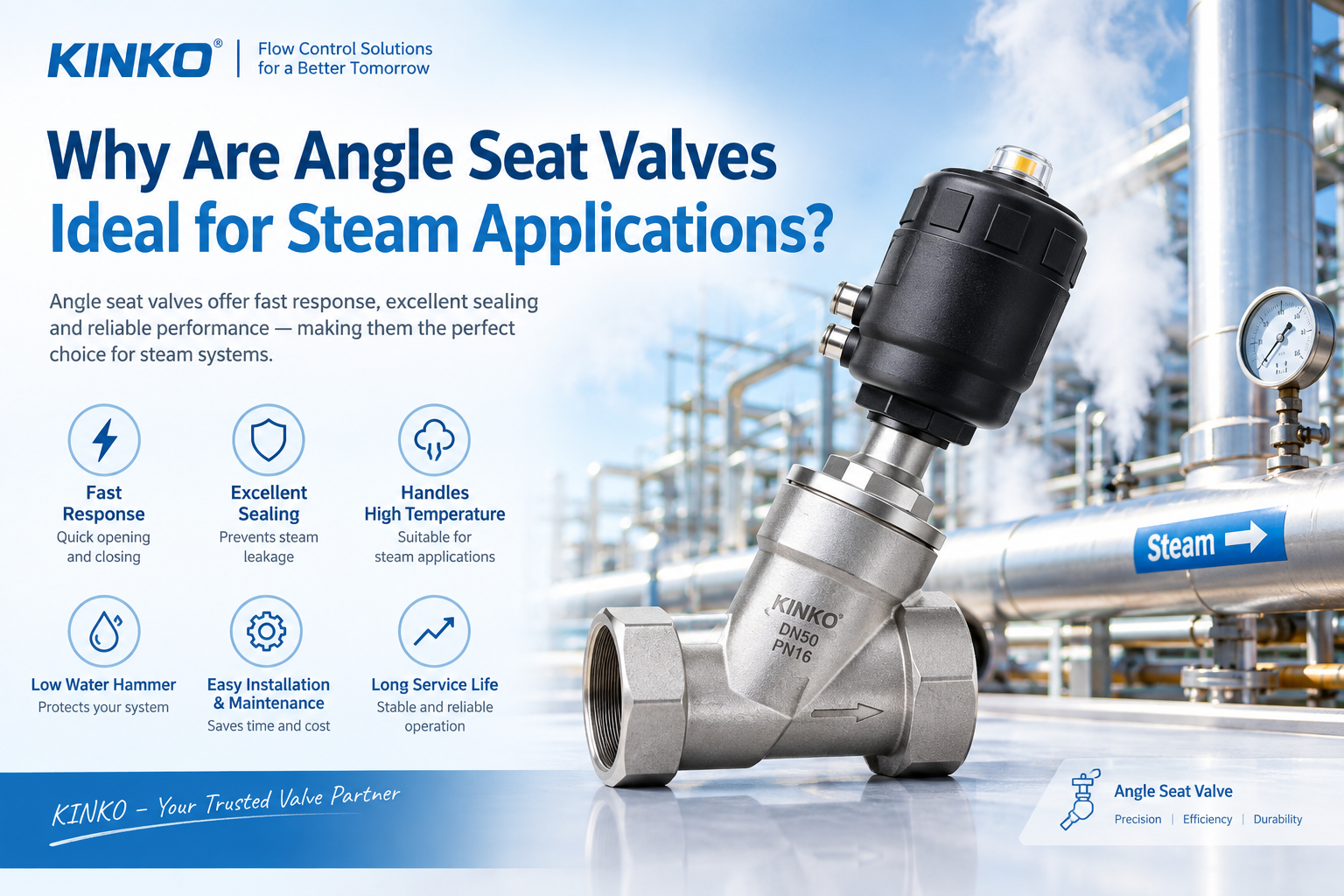 Why Are Angle Seat Valves Ideal for Steam Applications?