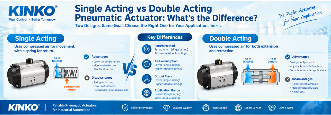Single Acting vs Double Acting Pneumatic Actuator: What's the Difference?